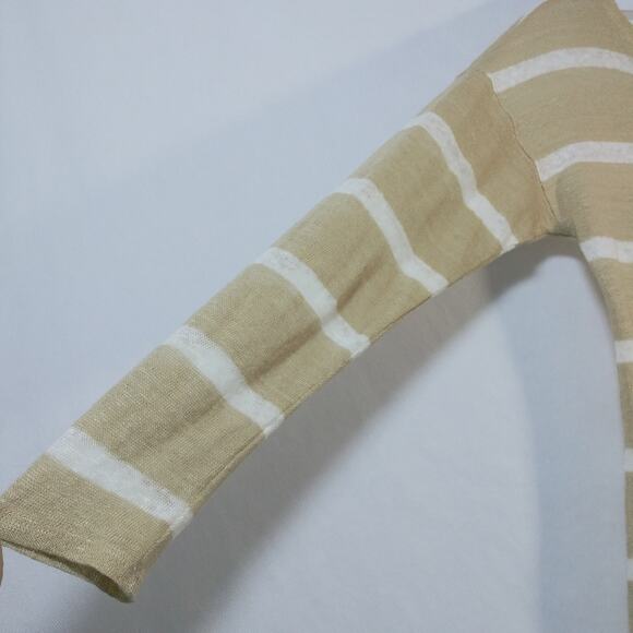 Lauren Ralph Lauren Linen Knit Sweater Pullover Stripe Button Shoulder Size PXS - Picture 6 of 6